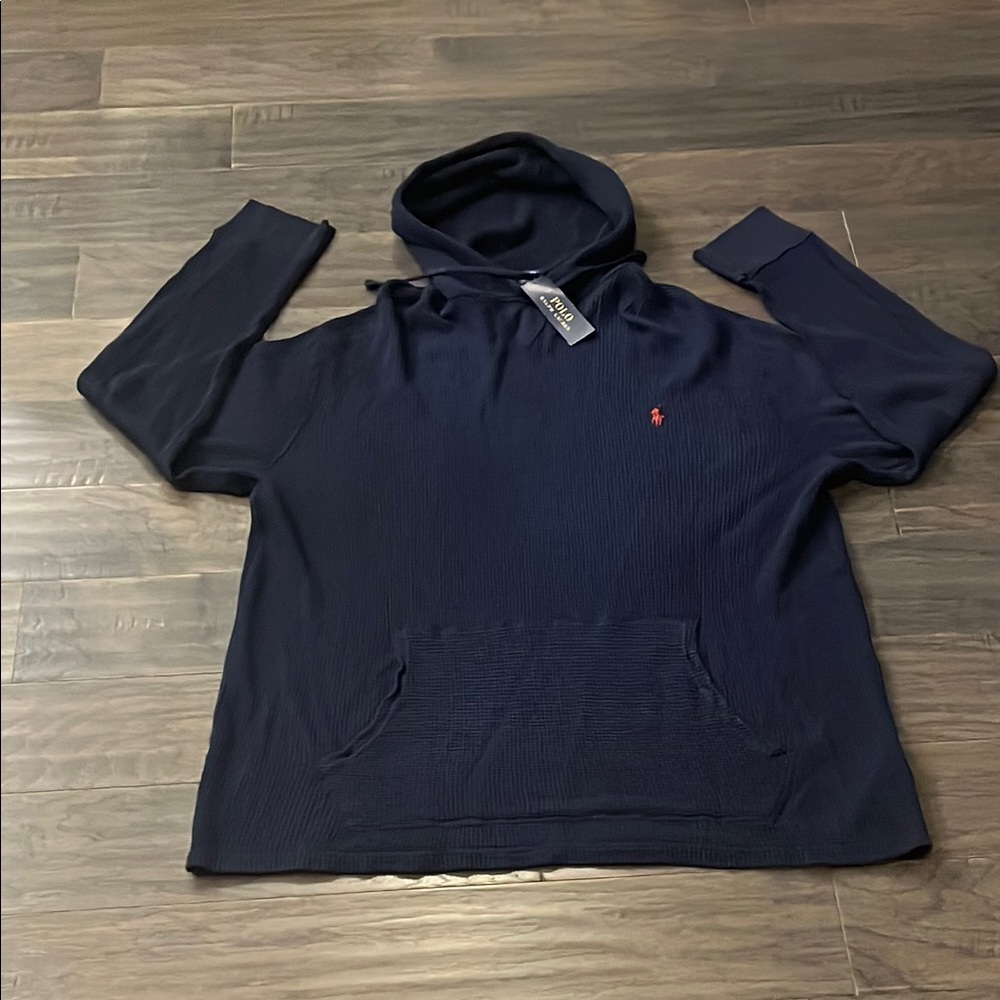 Polo Ralph Lauren Thermal Hoodie Aviator Navy Blue new Mens Size 1XB